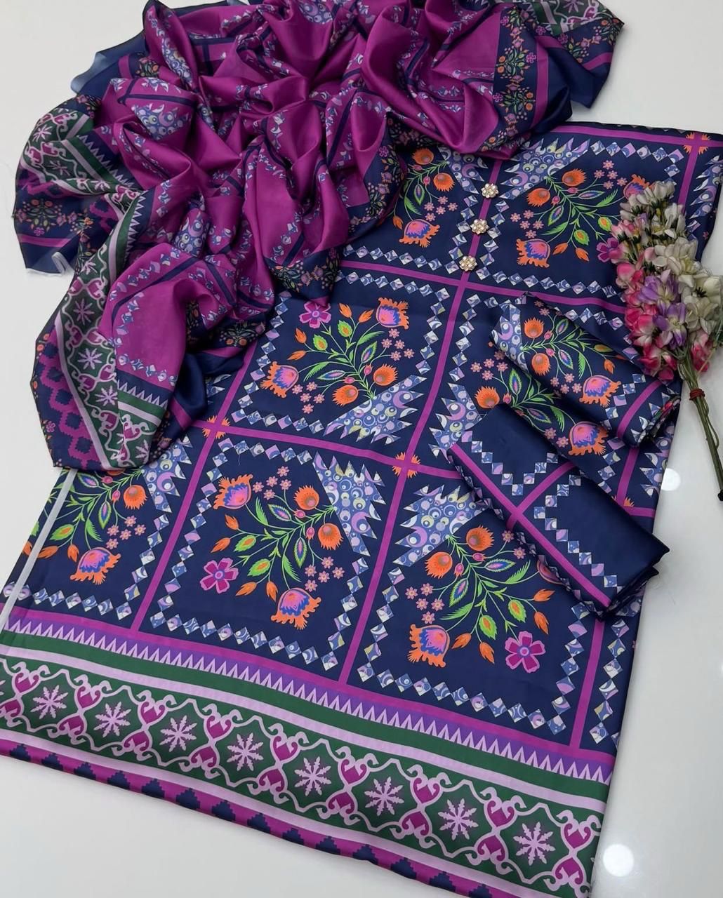 3pc Silk Suit-5