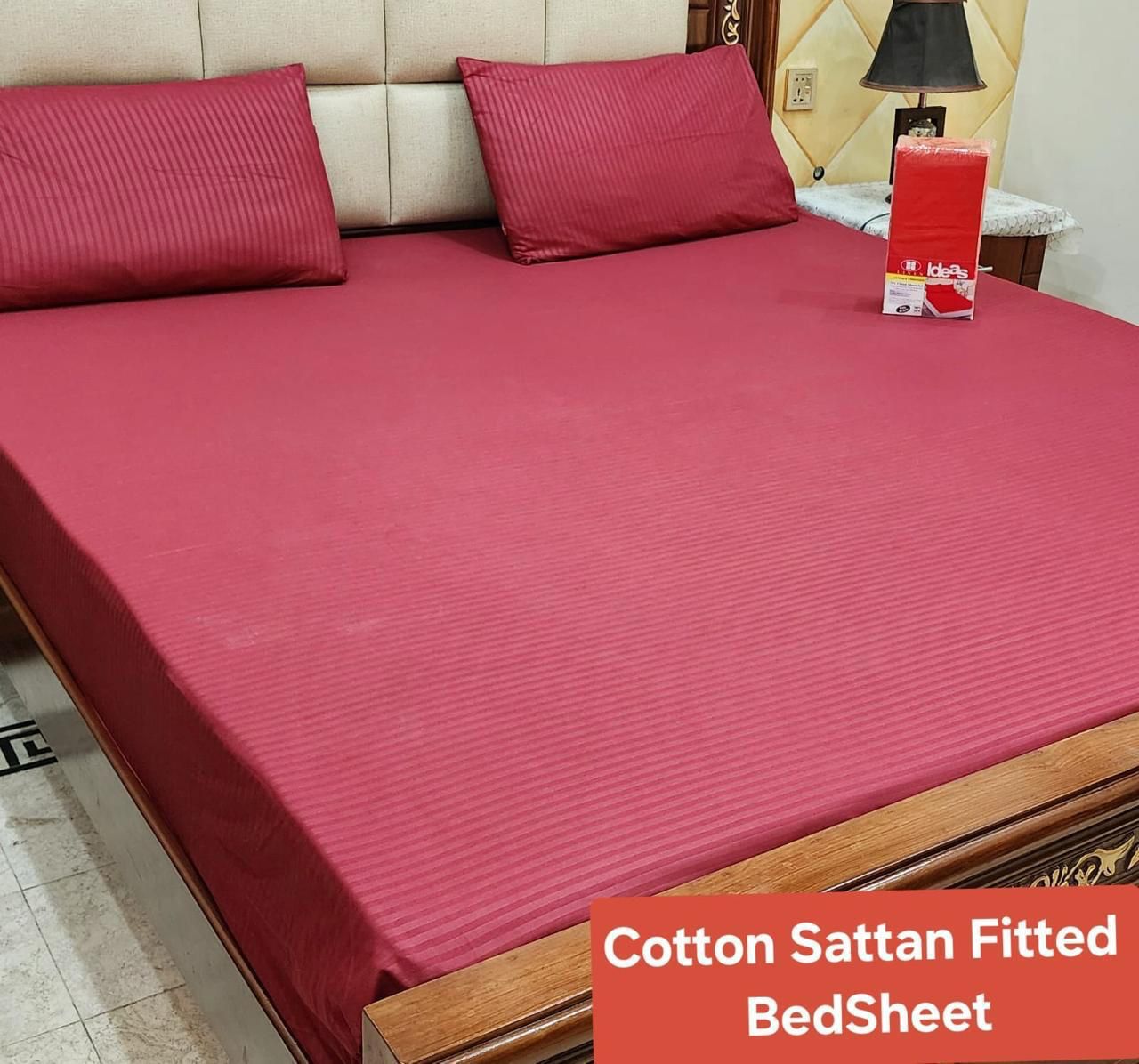 Cotton Sattan 1 color FITTED BEDSHEET