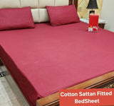 Cotton Sattan 1 color FITTED BEDSHEET