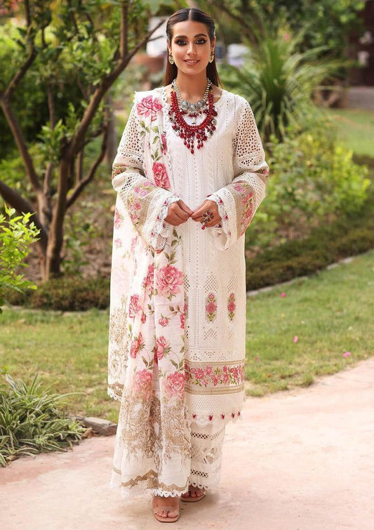 Embroidered Cotton Chicken Kari White Dress