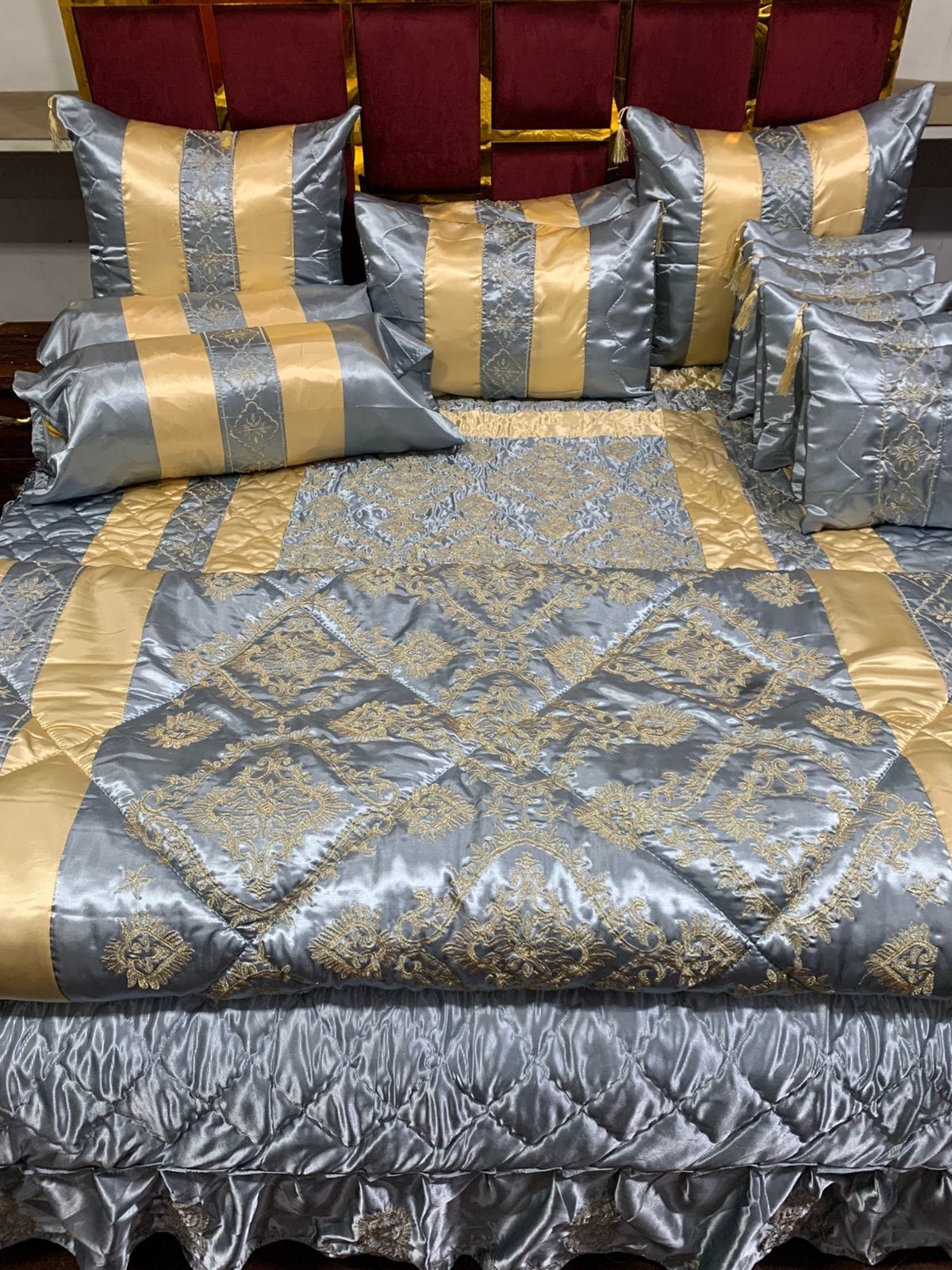 Fancy Bridal Quilt Cover Set 14 Pcs - 4