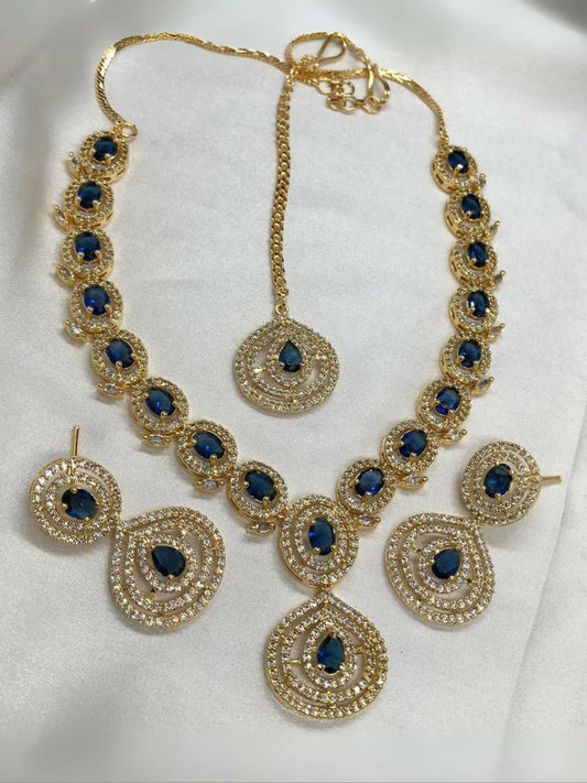 American Diamond Necklace Set (1 Karat)
