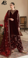 BAROQUE MEHROON DRESS