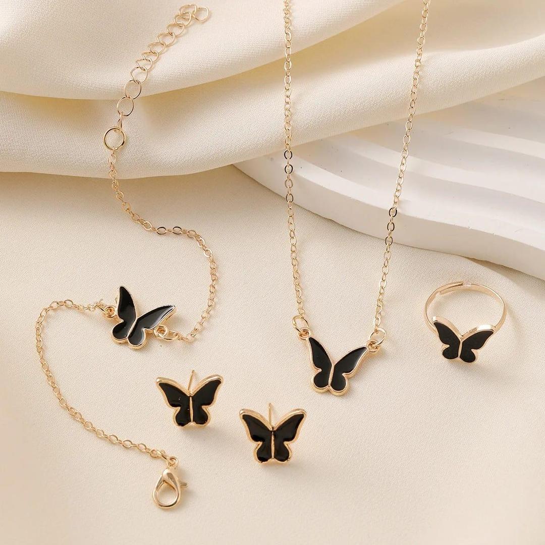 Butterfly Design Gold Plated necklace set