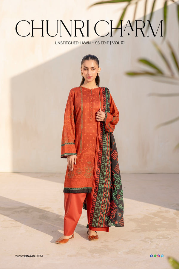 Printed Lawn  3 Peice Suit-4