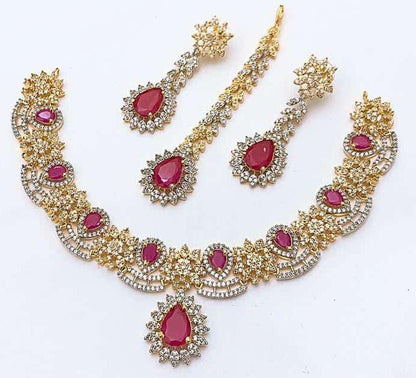 One Carat Zircon Stones Necklace Set