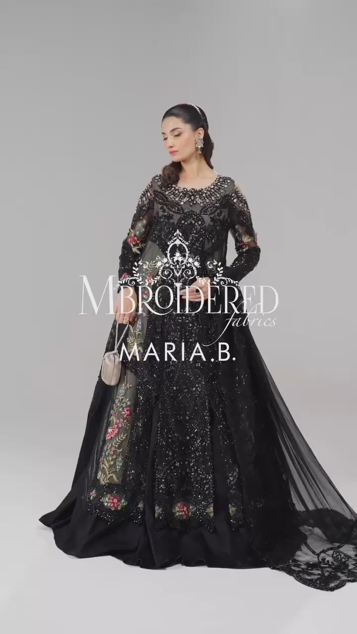Baroque UNSTITCHED 3 PIECE Black Dress