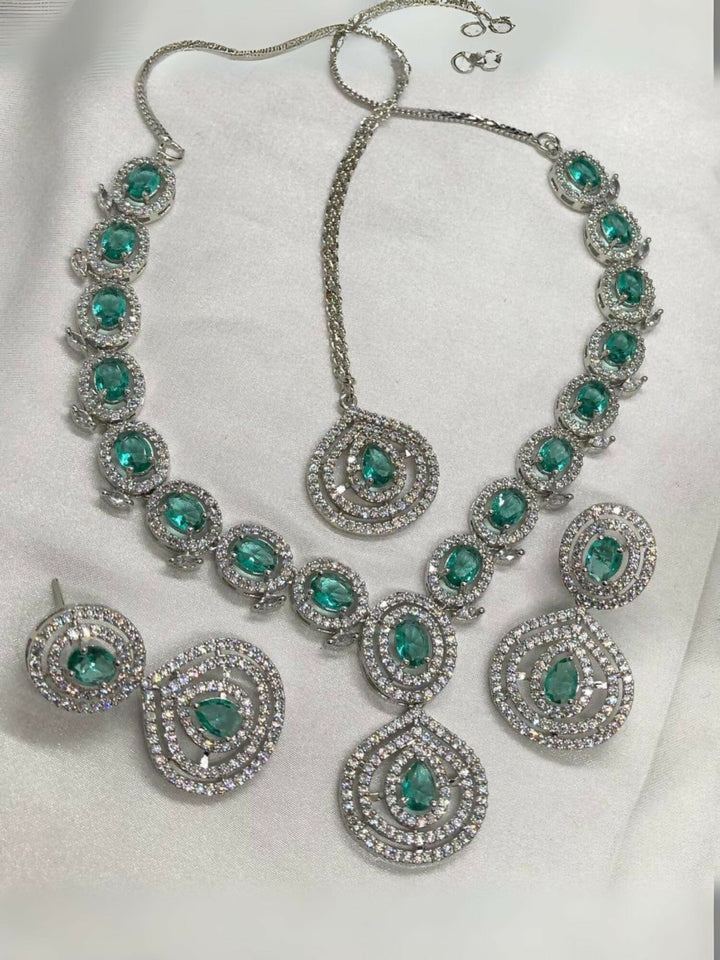 American Diamond Necklace Set (1 Karat)