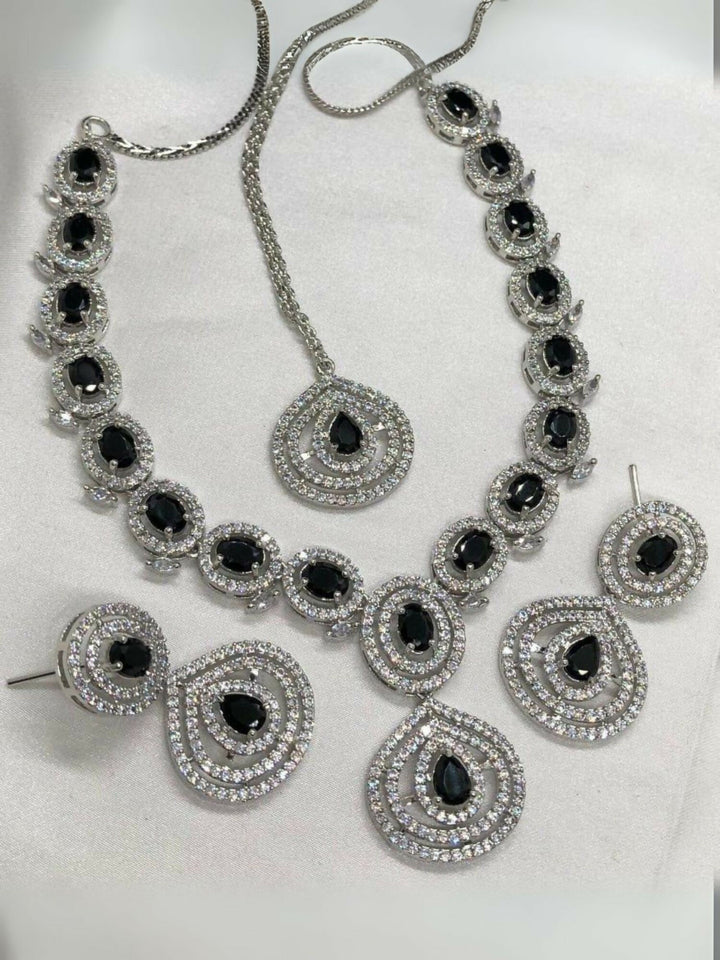 American Diamond Necklace Set (1 Karat)