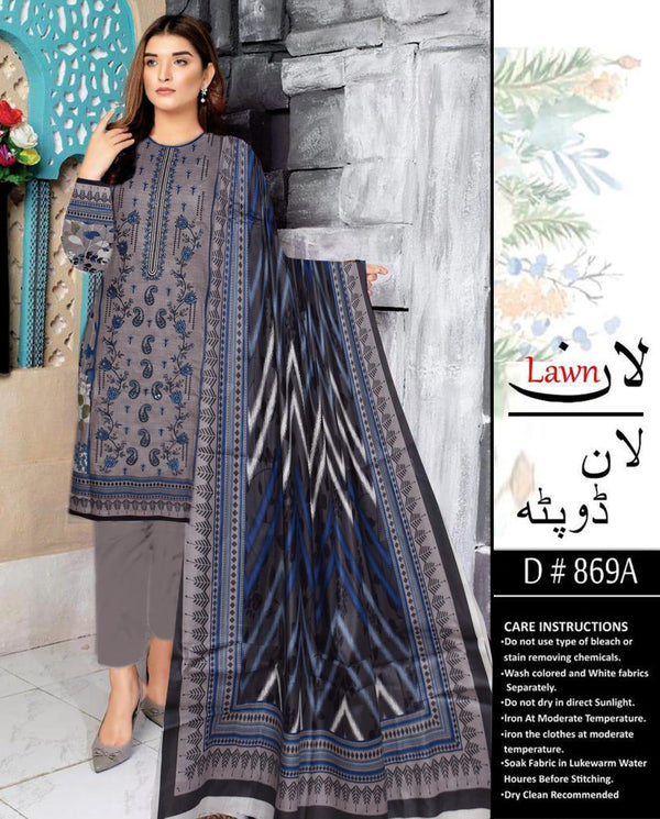 LAWN DUPATTA SUIT 3 PCS