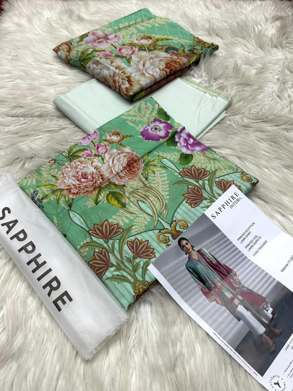 Original 3 Peice Lawn Suit -1 (Shappire)