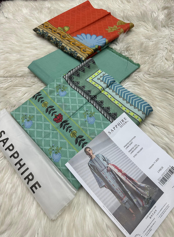 Original 3 Peice Lawn Suit -2 (Shappire)