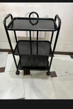 Trolley 3 trey with wheel moving trolley Side table