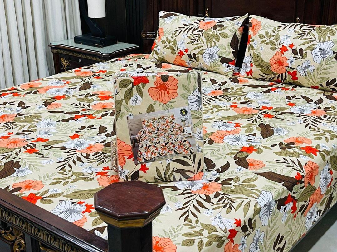 3 PCs Double Bed Sheet