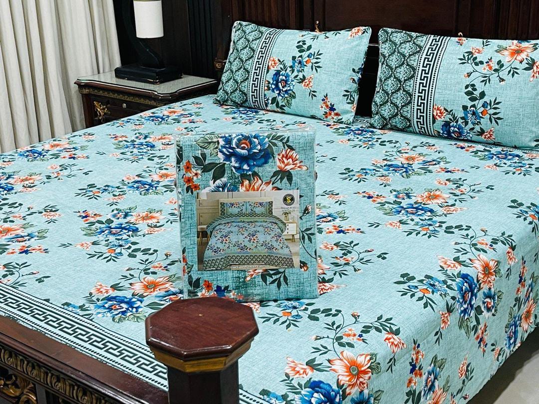 3 PCs Double Bed Sheet